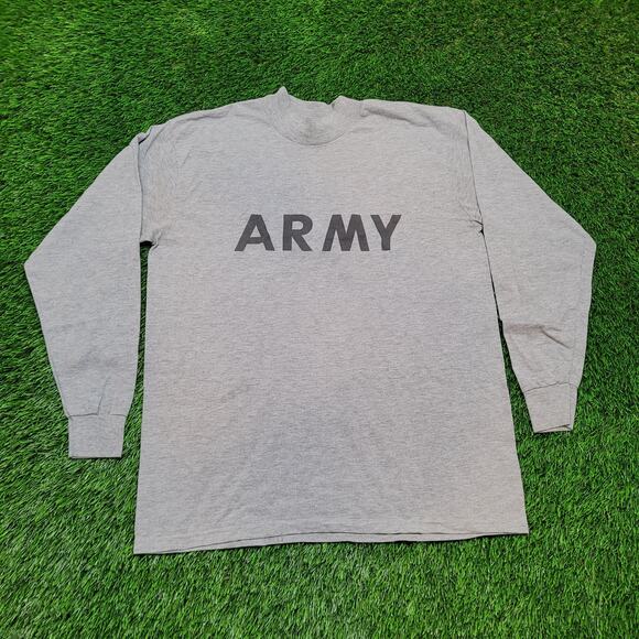 US Army APFU Physical Training Long Sleeve T-Shirt Military Issue Large PT Shirt - Picture 1 of 4